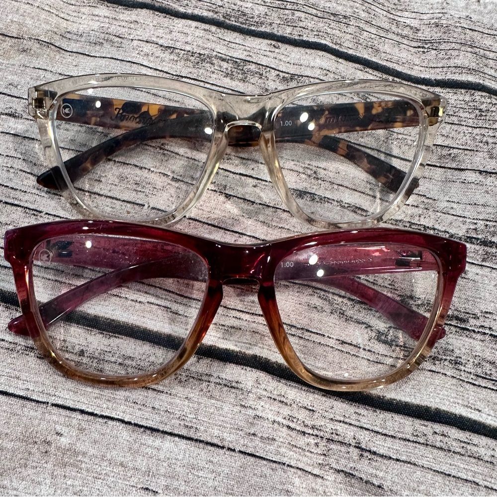 Knockaround Premiums Stylish Clear and Red-Brown Readers 1.0 Magnification